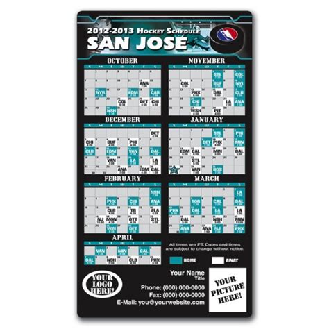 San Jose Sharks Printable Schedule