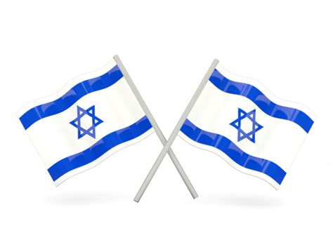 Two wavy flags. Illustration of flag of Israel