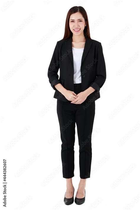 full body portrait  asian beautiful business working long hair woman