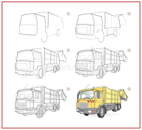 Mostra Como Aprender a Desenhar Passo a Passo Um Modelo De Caminhão De