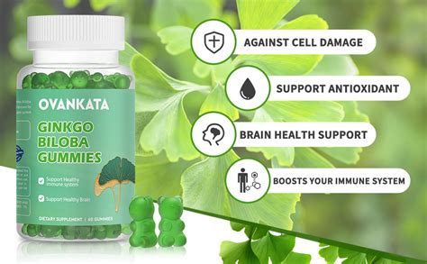 Ovankata Ginkgo Biloba Gummies Organic Ginko Biloba Supplements For Brain Boost