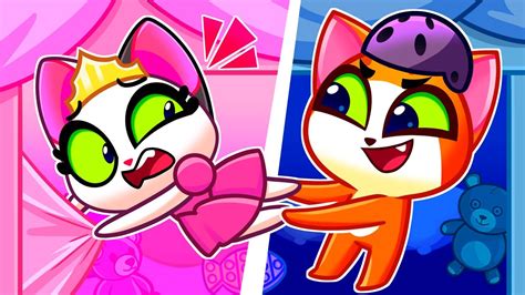 💗 Pink Vs Blue Challenge💙 Secret Room Song 😻 Purrfect Kids Songs 🎵