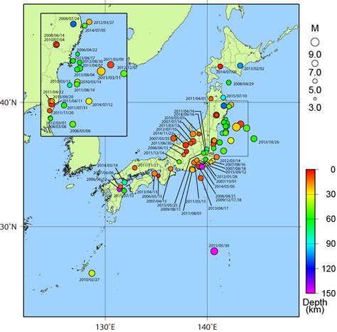 気象庁 日本付近で発生した主な被害地震（平成8年以降）