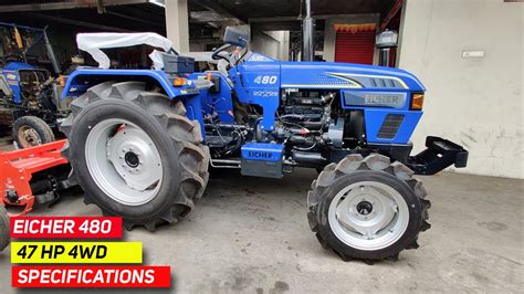 New Eicher 480 4wd 47hp Tractor Review Specifications Walk Around Youtube