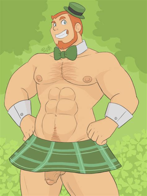 Rule 34 Animated Balls Bara Beard Facial Hair Ginger Hair Hat Leprechaun Leprechaun Hat Male