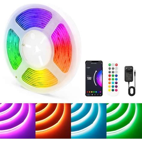 Ruban Led Cob Rgb M Wifi Bande Led Cob Rgb Avec T L Commande Et