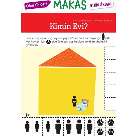 Okul Öncesi Makas Etkinlikleri Kes Yapıştır Oyna 4 Seviye Kitabı