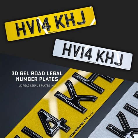 4D LASER CUT UK Legal Number Plate Kit Front Rear