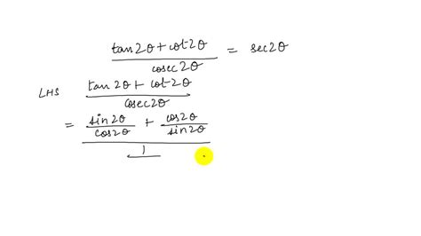 Solved Verify Each Identity Tan Cot Sec Csc