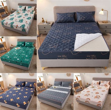 1 Custom Size Quilted Printing Mattress Bed Cover With Zipper Six Sides