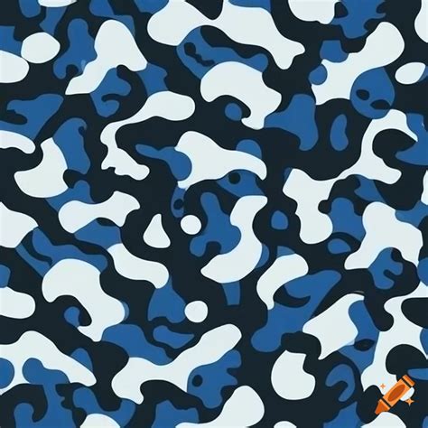 Blue And White Camouflage Bubble Pattern