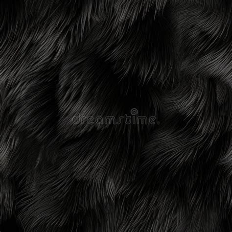 Seamless Pattern Black Fur Texture Natural Fur Ai Generation Stock