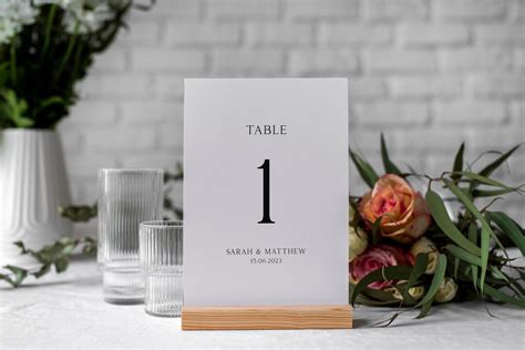 Simple Wedding Table Number Wedding Table Number Double Sided Table