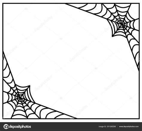 Spindelvæv Ramme Border Skillevæg Isoleret Hvid Baggrund Stockvektor af