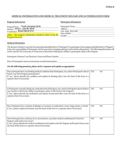 Fillable Online Utc Medical Information And Medical Treatment Release