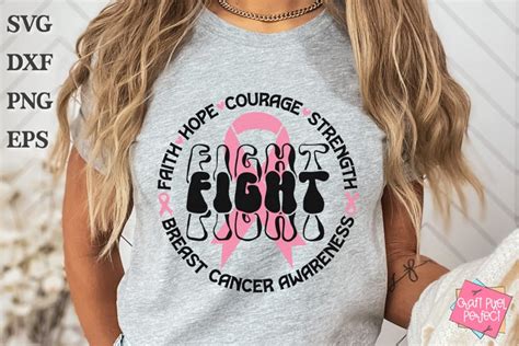 Breast Cancer Svg Pink Ribbon Svg Fight Hope Faith Courage