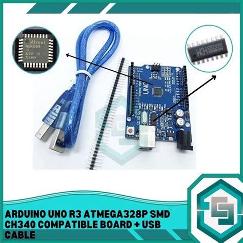 Jual Arduino Uno R Atmega P Smd Ch Compatible Board Plus Usb