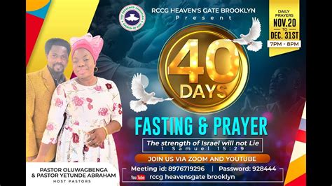 Day 33 Of 40 Days Fasting Prayers RCCG HEAVEN S GATE BROOKLYN RCCG