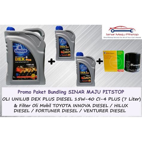 Jual Paket Bundling Oli Liter Unilub Dex Plus W Ci Plus