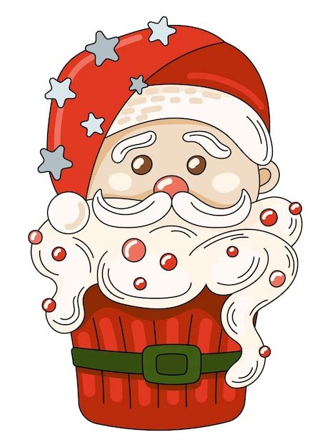 Premium Vector Santa Claus Christmas Cupcake Vector Clipart