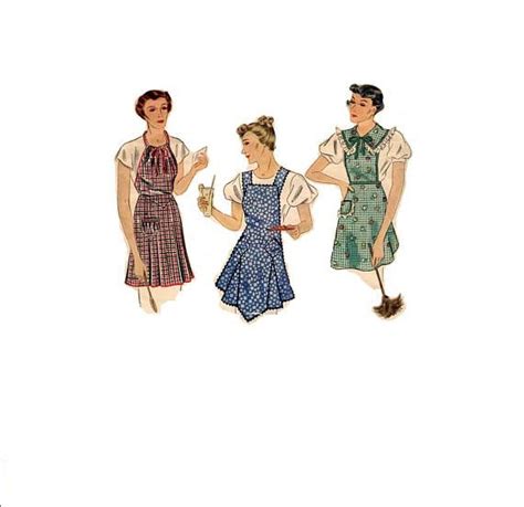 1930s Apron Pattern Halter Top Apron Bib Apron Full Apron Etsy