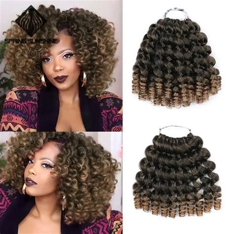 Synthetic Ombre Jumpy Wand Curl Crochet Braids Jamaican Bounce Curl