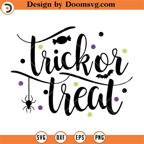 Trick Or Treat Svg Halloween Silhouette Svg Doomsvg