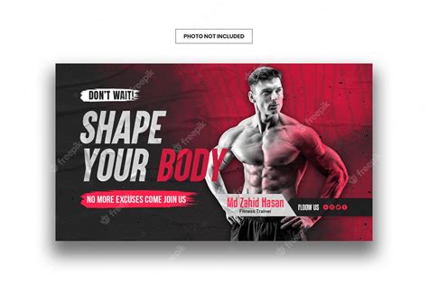 Premium PSD | Fitness gym youtube thumbnail and web banner template