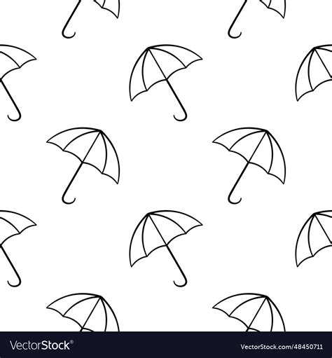 Hand Drawn Umbrella Seamless Pattern Royalty Free Vector