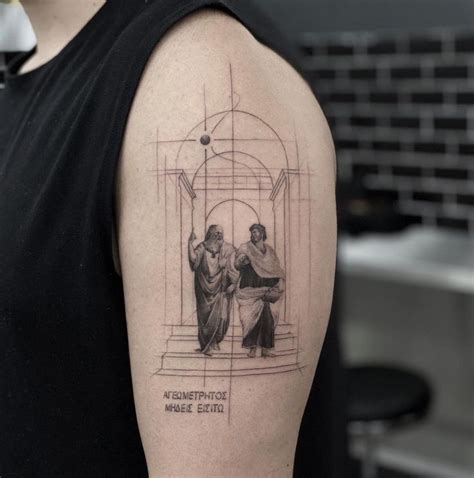 A Man With A Tattoo On His Arm That Has An Image Of Two People In A Cage