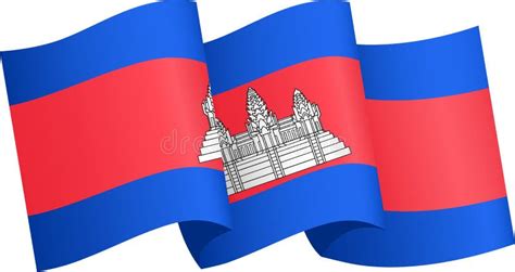 Cambodia Flag Wave Isolated On Png Or Transparent Background Stock