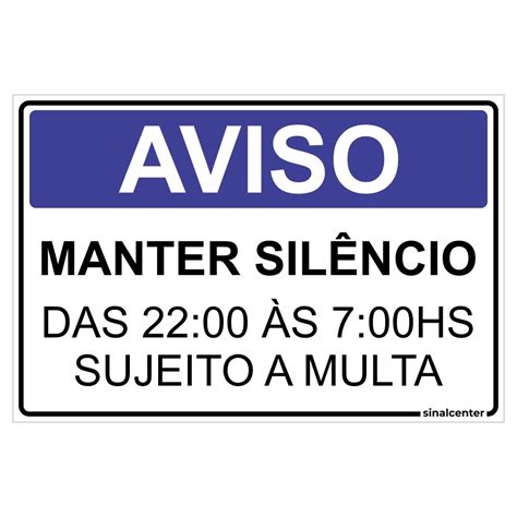 Placa Aviso Manter Sil Ncio