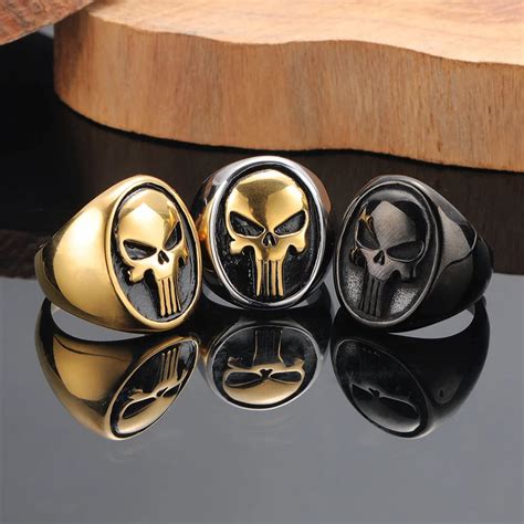 Spartan Mask Man Titanium Steel Ring European And N Personality Ring Domineering Skull Punk