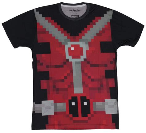 Deadpool Marvel Comics Mens T Shirt 8 Bit Sublimation Front And Back Costume 2x Large