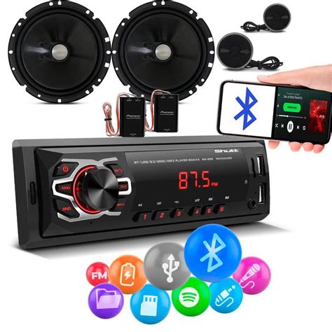 Player Automotivo Shutt Denver USB MP3 Bt Kit 2 Vias Pioneer TS C170BR