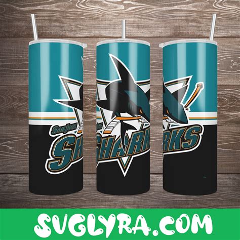 San Jose Sharks Tumbler Wrap Oz Skinny Straight Nhl Tumbler Hockey