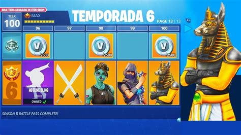 Nuevo Pase De Batalla Temporada 6 Nivel 100 En Fortnite Skins