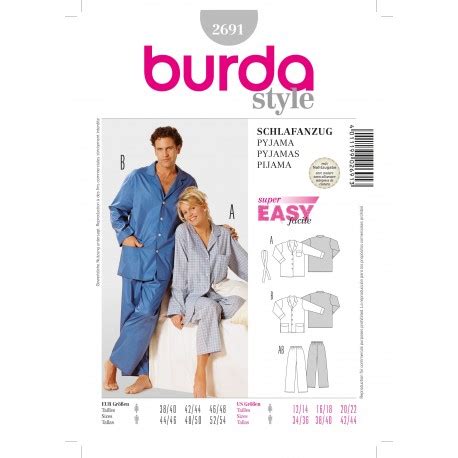 Patron Burda Patron Pyjama Burda N2691 Patron De Couture Ma Petite