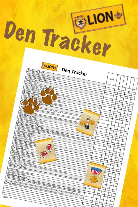 Track Lion Cub Scout Advancements With This Free One Page Tracker