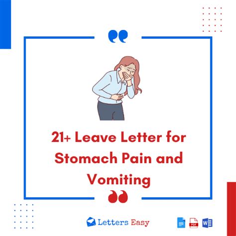 Leave Letter For Stomach Pain And Vomiting Format Examples