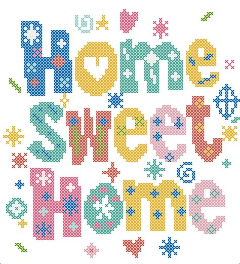 Home Sweet Home Cross Stitch Pattern Home Sweet Home Cross Stitch