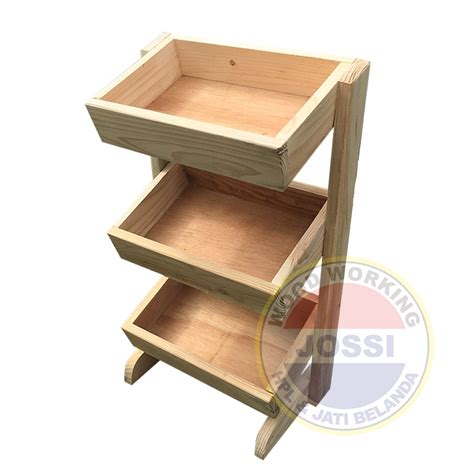 Jual Rak Bawang Tempat Organizer Bumbu Tiga Susun Kayu Jati Belanda