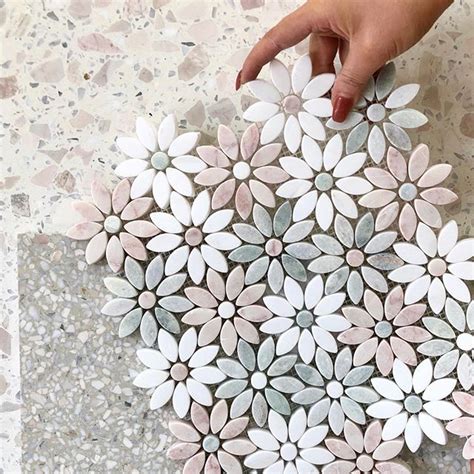 Perini Tiles On Instagram New Floral Stone Mosaics Colour Ways