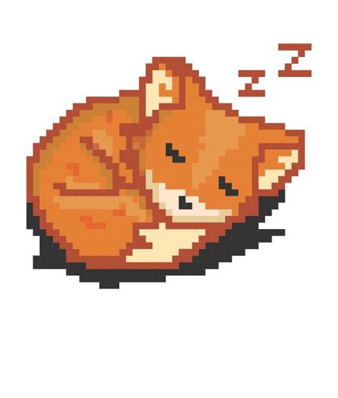 Sleeping Fox Pixel Art