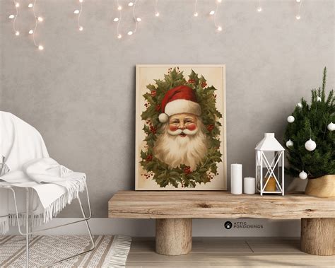 Vintage Santa Claus Wall Decor Santa Claus Wall Art Santa Claus