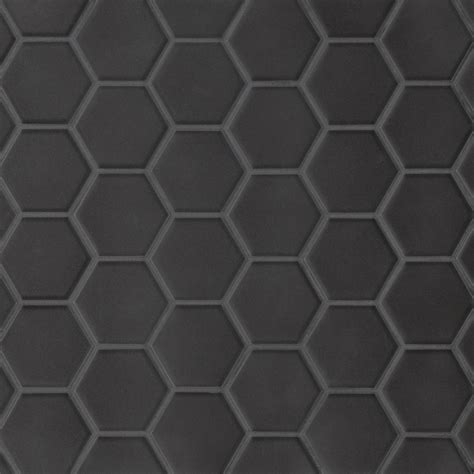 Le Cafe X Hexagon Matte Porcelain Mosaic Tile In Black