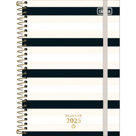 Planner Espiral 12 9 X 18 7 Cm West Village 2025 Listras Bege Branca