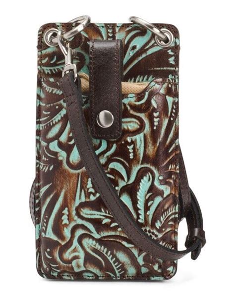 Patricia Nash Farleigh Leather Phone Crossbody Turquoise Tooled Nwt Ebay