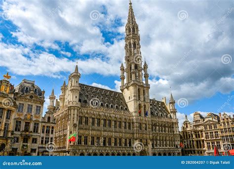 A Classic View of Brussels Town Hall Stock Image - Image of local ...