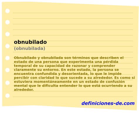 O Que Significa Obnubilada - Significado de «obnubilado (obnubilada)»